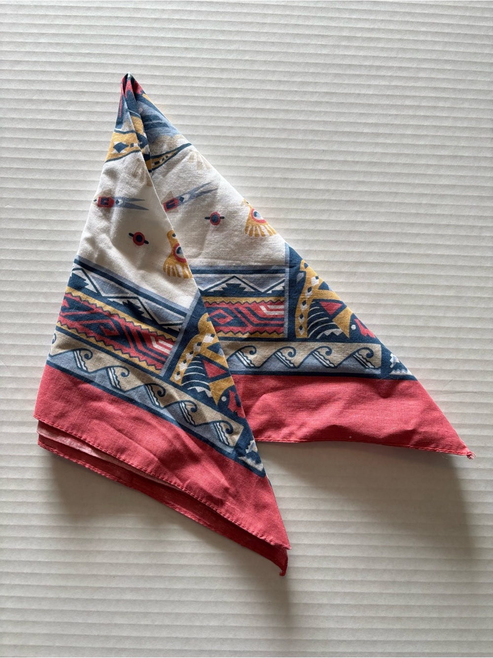 Craft Pink, Blue & Yellow Patterned Triangle Bandana